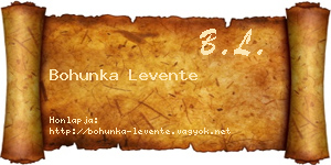 Bohunka Levente névjegykártya